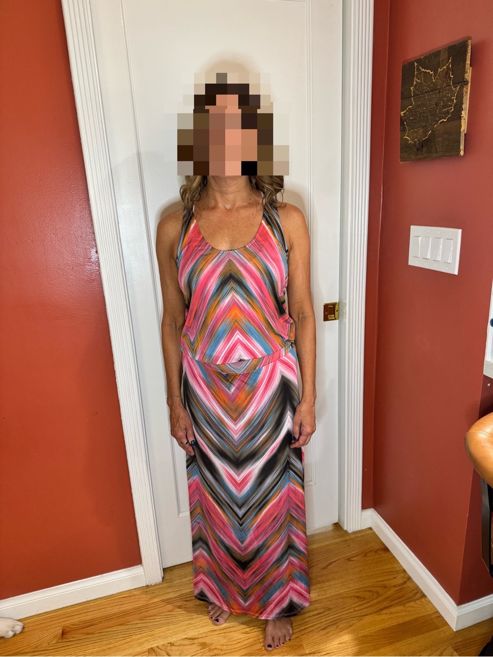 Veronica M colorful maxi dress size small